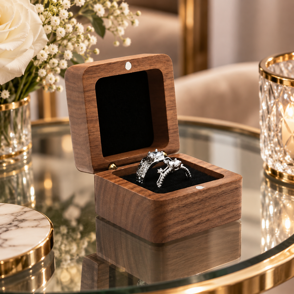 Personalized Wooden Ring Box – Custom Engraved