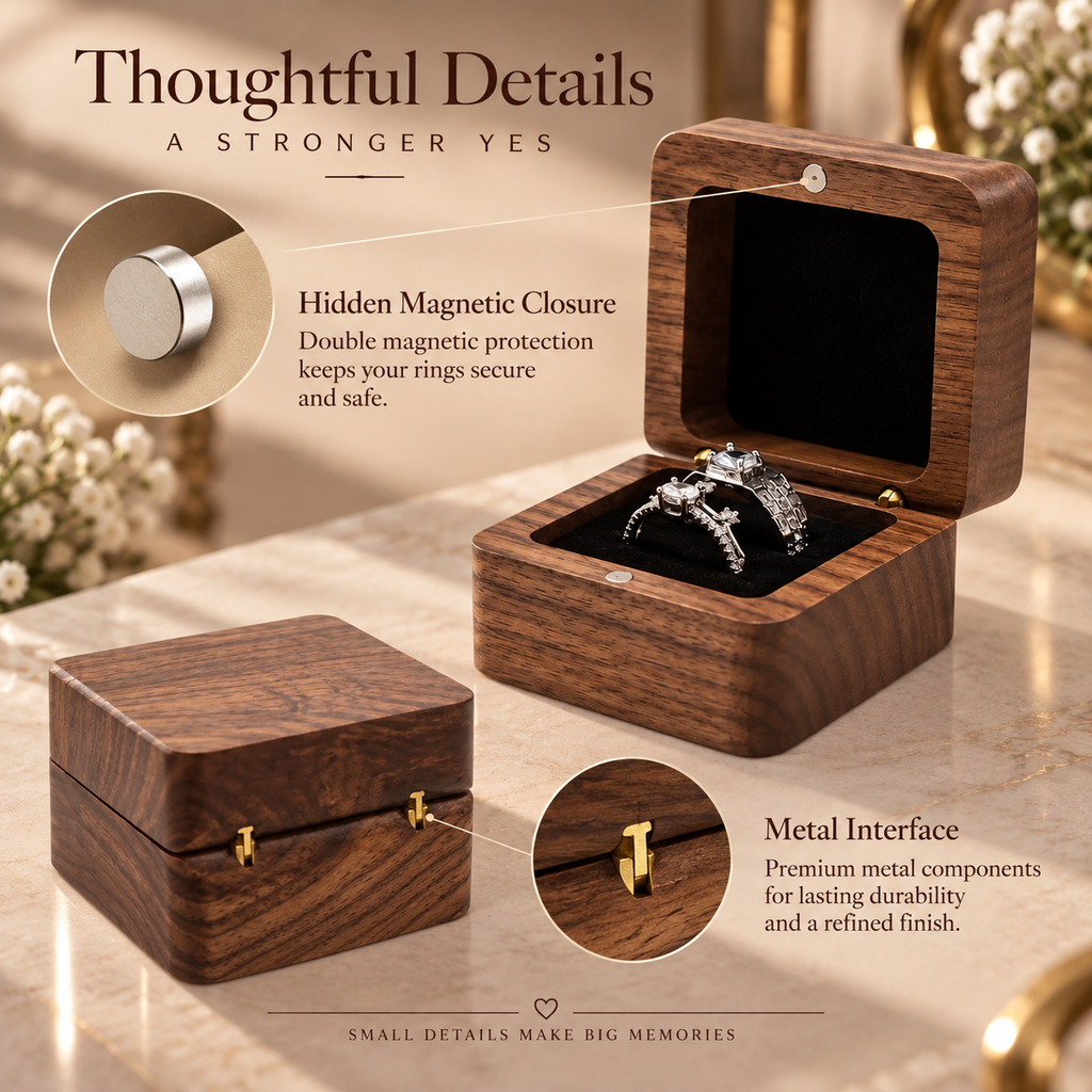 Personalized Wooden Ring Box – Custom Engraved