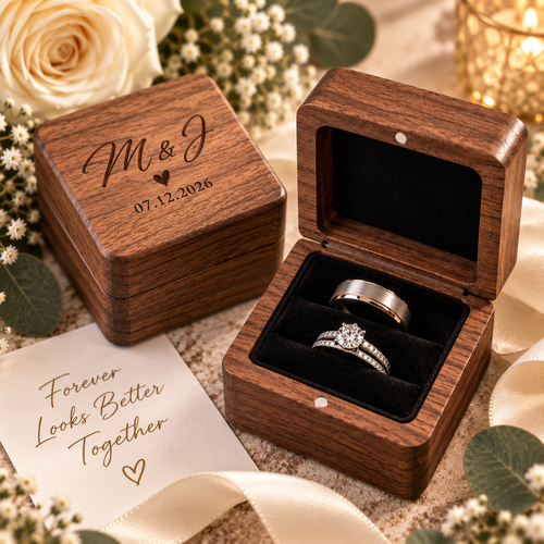 Personalized Wooden Ring Box – Custom Engraved